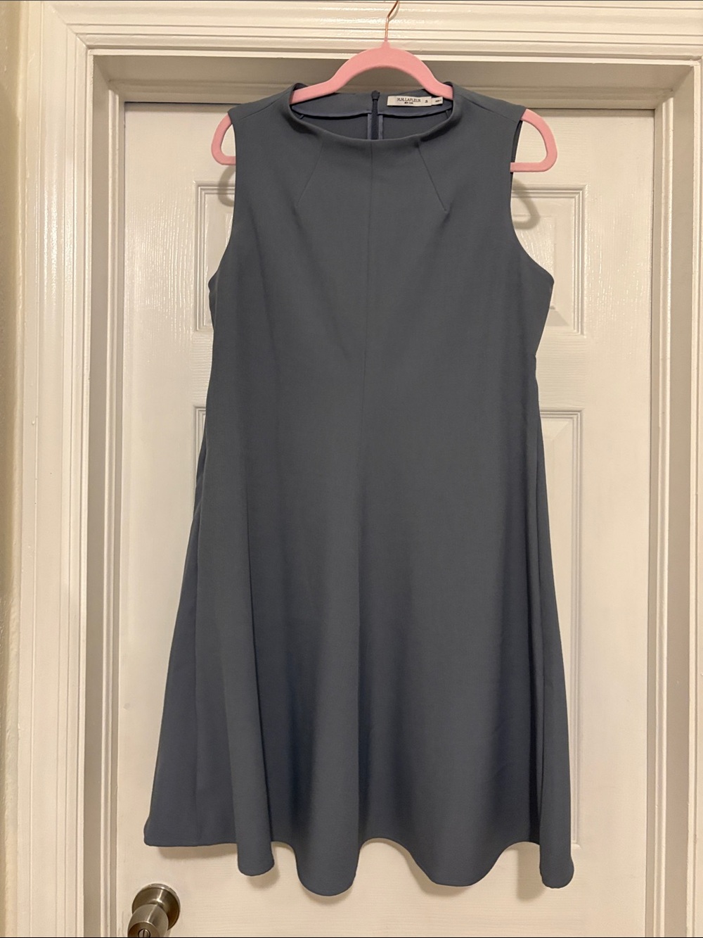 MM.LaFleur Sleeveless A-Line Dress in Slate Blue-Grey